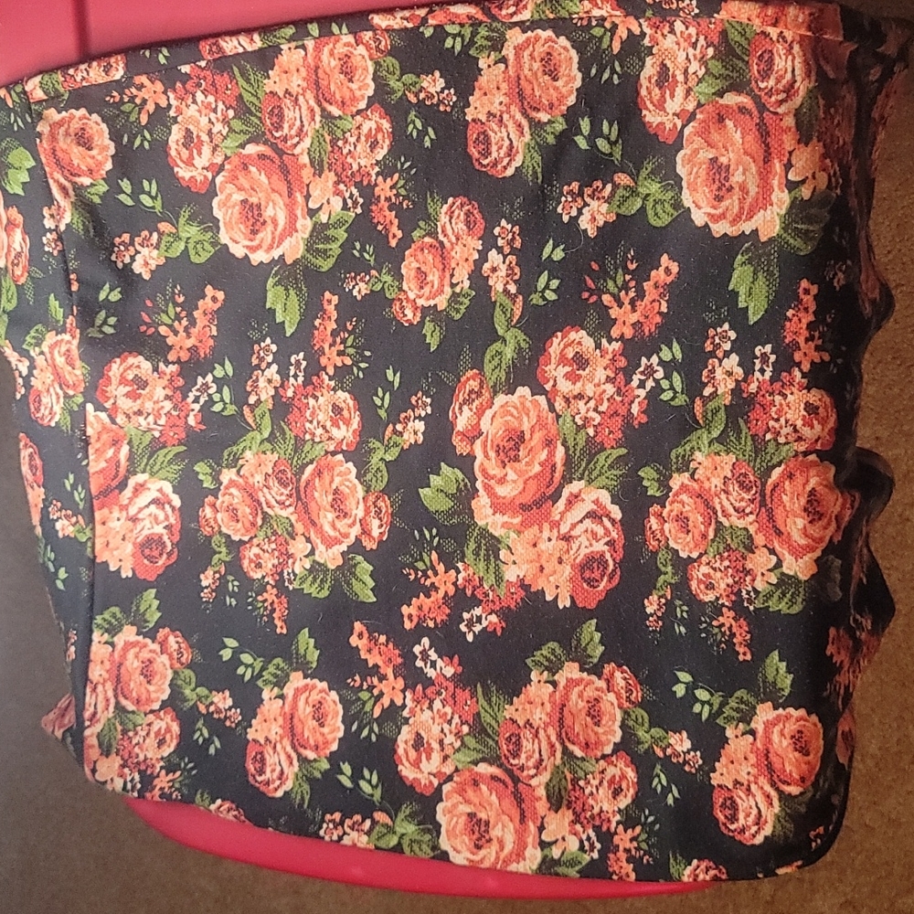 Black skirt with roses/flowers knee length